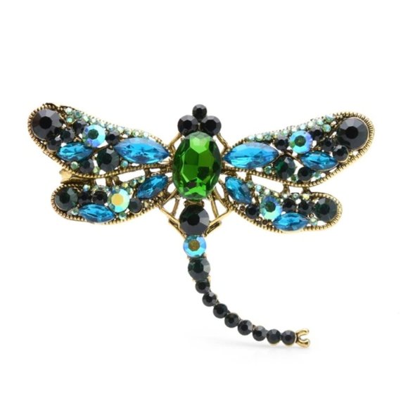 Crystal Vintage Dragonfly Brooch & Necklace - Picture 9 of 9